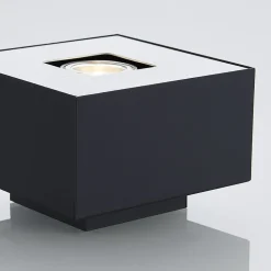 Lindby Kasi plafondlamp, zwart 1-lamp 14 x 14cm