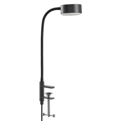 Lindby Kaylou klemlamp, zwart, flexibele arm, aluminium