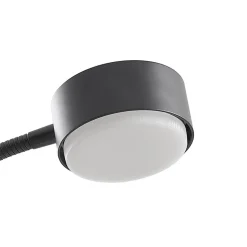 Lindby Kaylou klemlamp, zwart, flexibele arm, aluminium