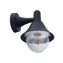 Lindby Keicy buitenwandlamp, zwart, kunststof, IP44