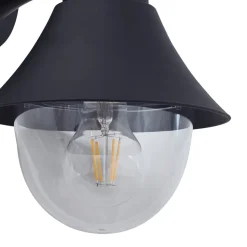 Lindby Keicy buitenwandlamp, zwart, kunststof, IP44