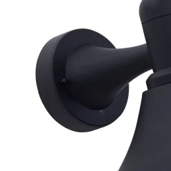 Lindby Keicy buitenwandlamp, zwart, kunststof, IP44