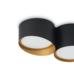 Lindby Kianush plafondlamp 4-lamps lang zwart