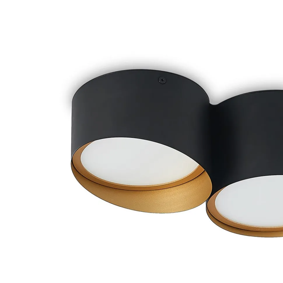 Lindby Kianush plafondlamp 4-lamps lang zwart