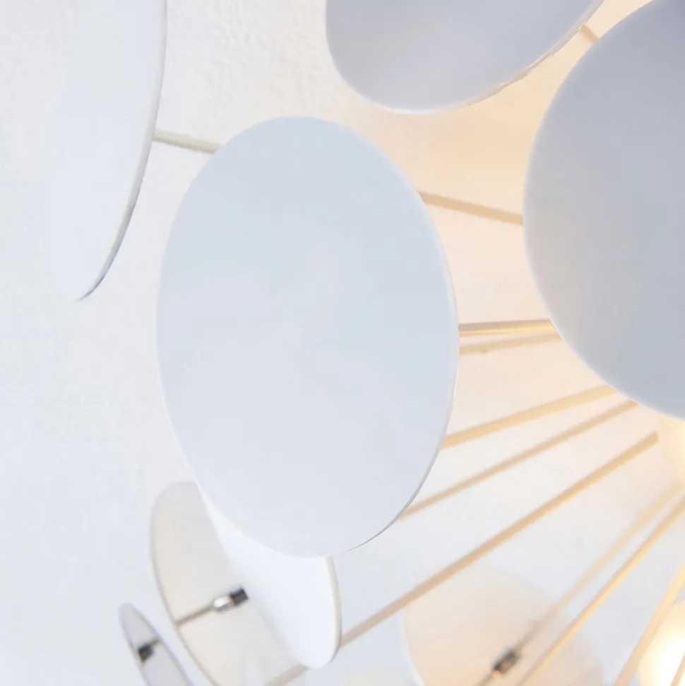 Lindby Kinan plafondlamp, Ø 54 cm, wit, metaal, E14