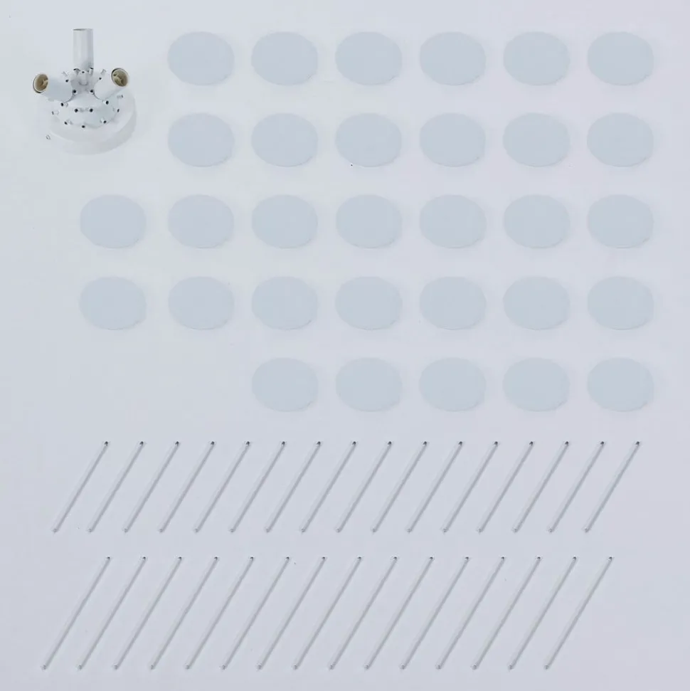 Lindby Kinan plafondlamp, Ø 54 cm, wit, metaal, E14