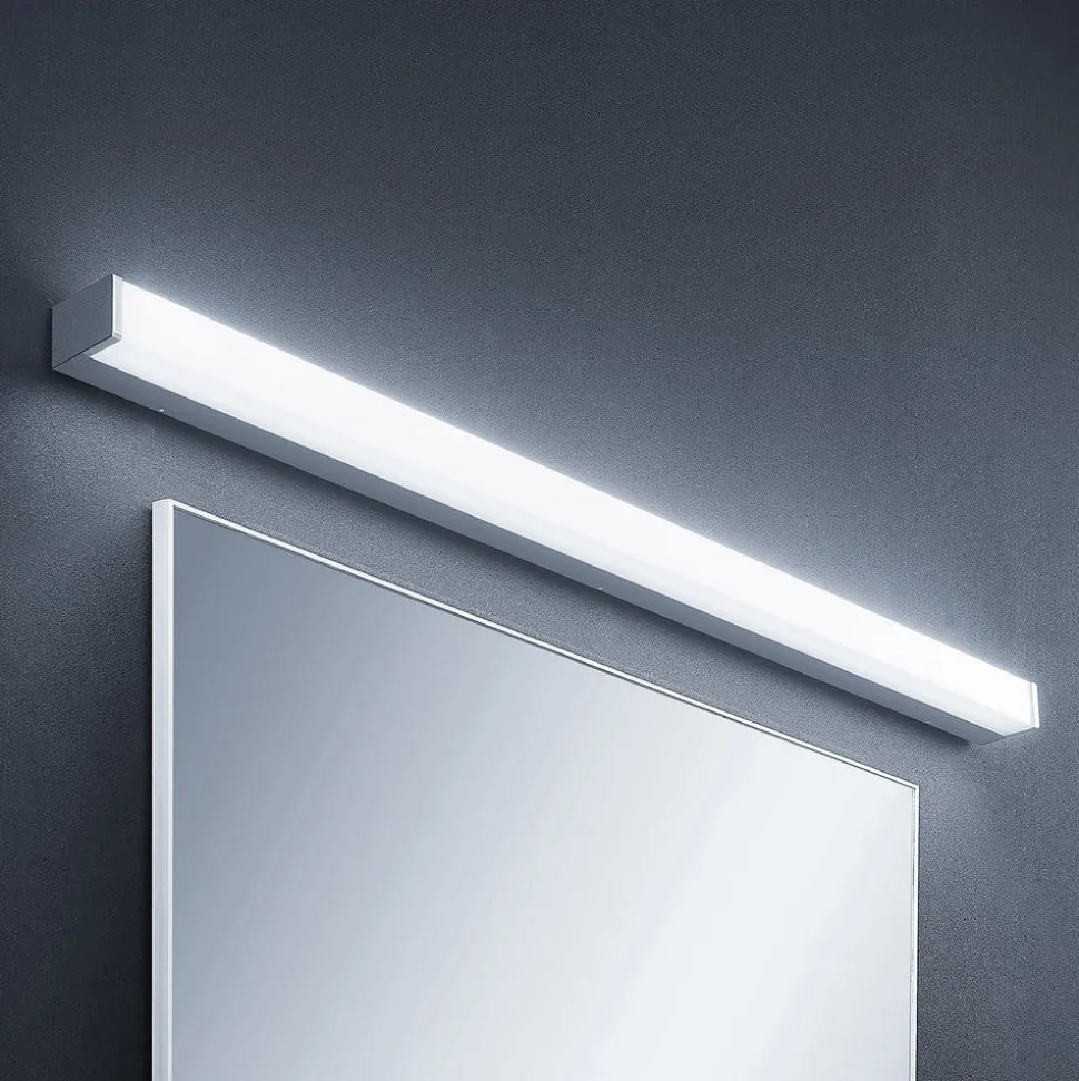 Lindby Klea LED badkamerlamp, 120 cm, chroom, metaal, IP44