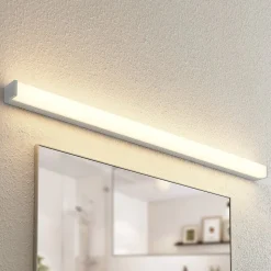 Lindby Klea LED badkamerlamp, 120 cm, chroom, metaal, IP44