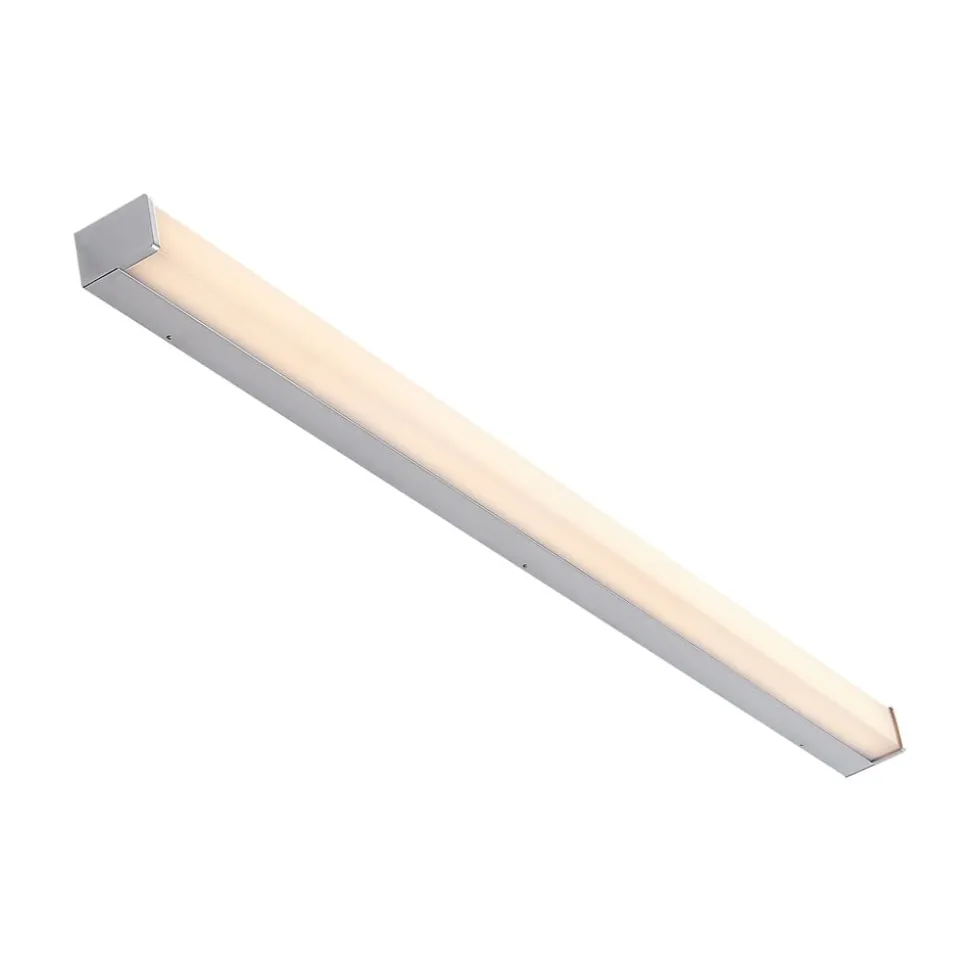 Lindby Klea LED badkamerlamp, 120 cm, chroom, metaal, IP44