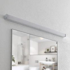 Lindby Klea LED badkamerlamp, 120 cm, chroom, metaal, IP44