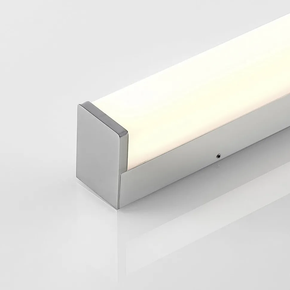 Lindby Klea LED badkamerlamp, 120 cm, chroom, metaal, IP44