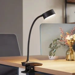 Lindby klemlamp Maori, zwart, metaal, CCT