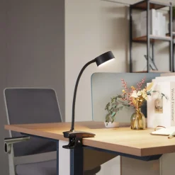 Lindby klemlamp Maori, zwart, metaal, CCT