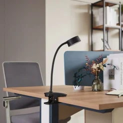 Lindby klemlamp Maori, zwart, metaal, CCT