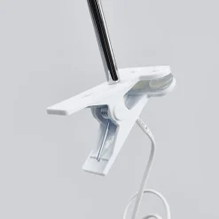 Lindby klemlamp Milow, wit, metaal, 36 cm hoog