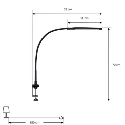 Lindby klemlamp Nilay, hoogte 70 cm, CCT, thuiskantoor
