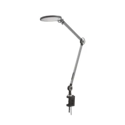 Lindby klemlamp Nyxaris, grijs, metaal, CCT, 52 cm