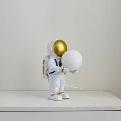 Lindby Kosmo tafellamp, wit/goud, keramiek, glas