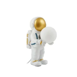 Lindby Kosmo tafellamp, wit/goud, keramiek, glas