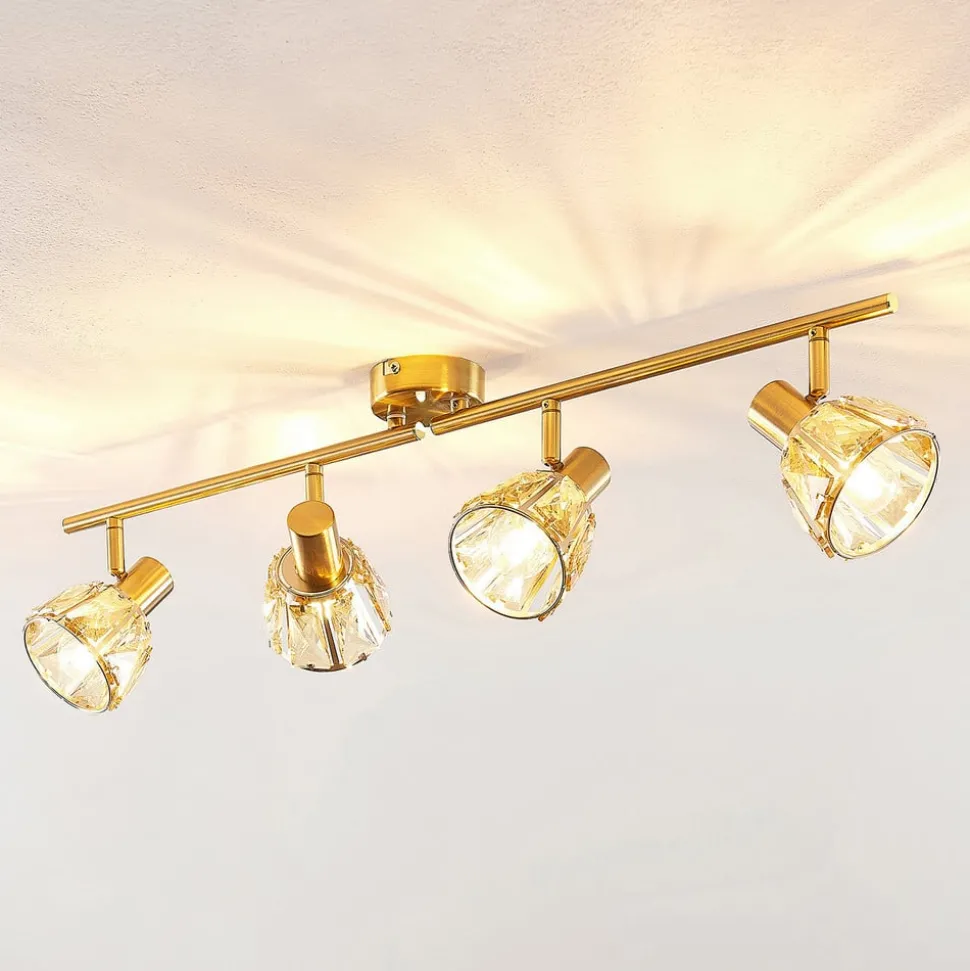 Lindby Kosta plafondlamp, 4-lamps, messing