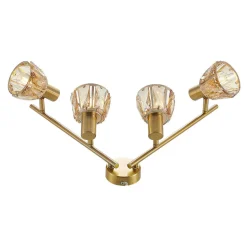 Lindby Kosta plafondlamp, 4-lamps, messing