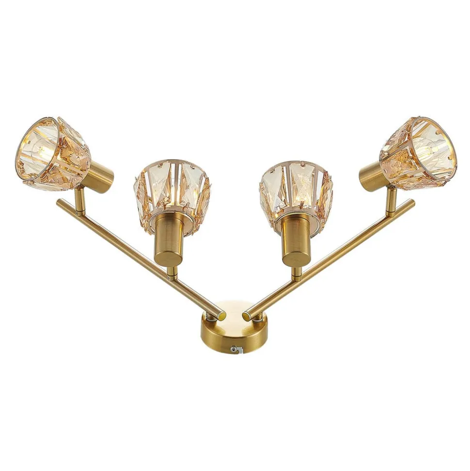 Lindby Kosta plafondlamp, 4-lamps, messing