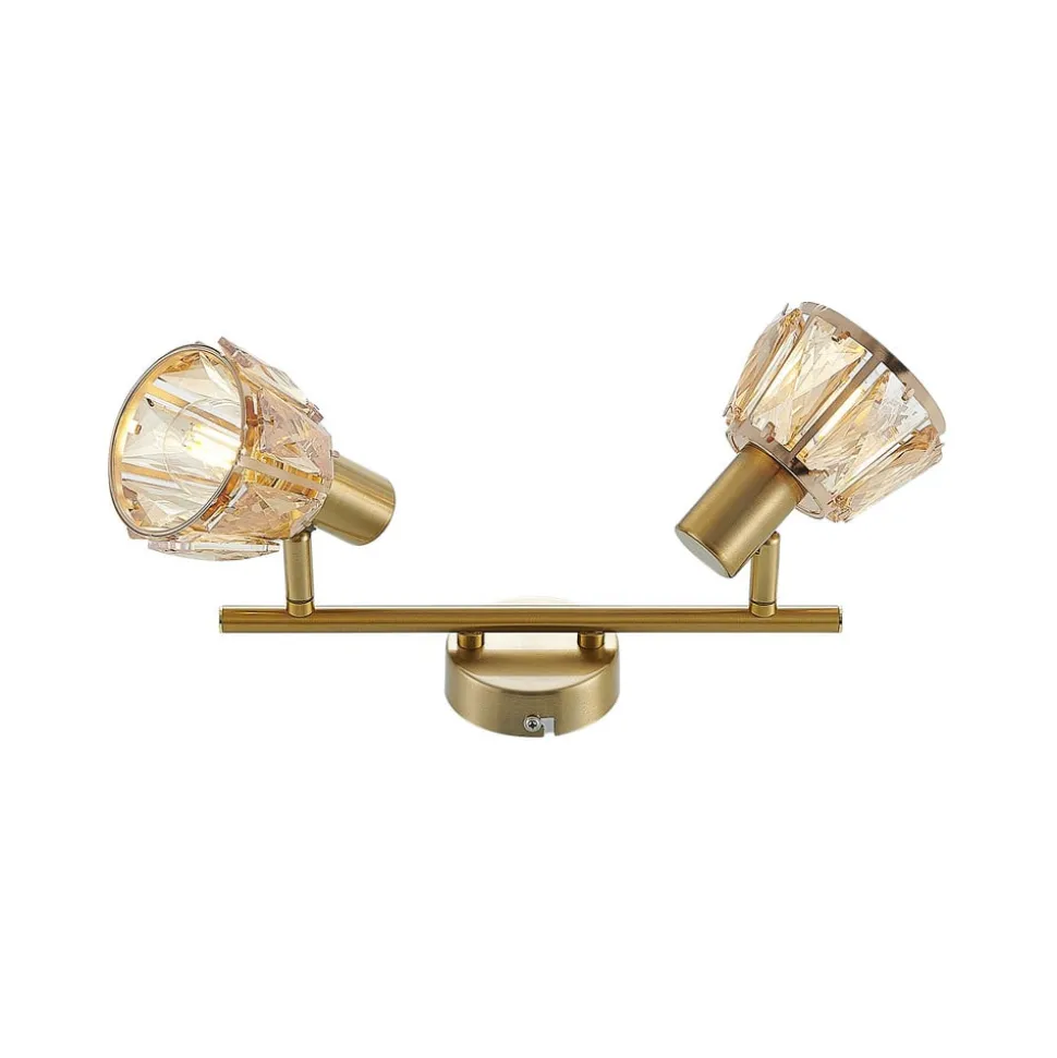 Lindby Kosta plafondlamp, 2-lamps, messing