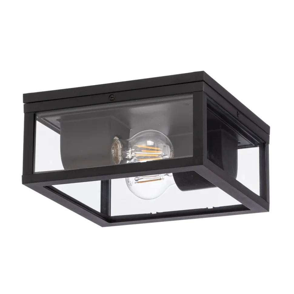 Lindby Kremena buiten plafondlamp, zwart