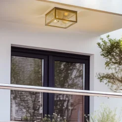 Lindby Kremena buiten plafondlamp, zwart