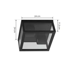 Lindby Kremena buiten plafondlamp, zwart