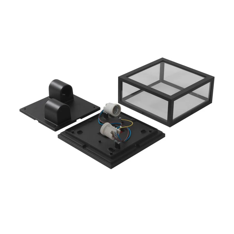 Lindby Kremena buiten plafondlamp, zwart