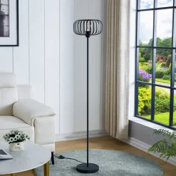 Lindby Krish vloerlamp, kooilook, zwart