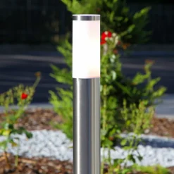 Lindby Kristof tuinpadverlichting, roestvrij staal, 110 cm hoog, E27