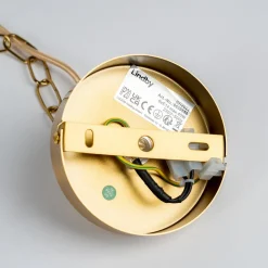 Lindby kroonluchter Elanova, messing, 6-lamps, Ø 70 cm, E14