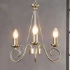 Lindby kroonluchter Marnia, 3-lamps, Ø 40 cm, antiek messing, E14