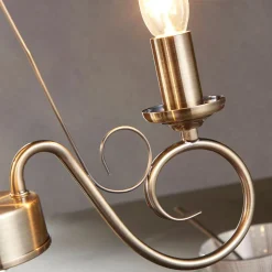 Lindby kroonluchter Marnia, 3-lamps, Ø 40 cm, antiek messing, E14