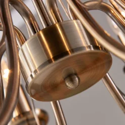 Lindby kroonluchter Marnia, 8-lamps, Ø 53 cm, antiek messing, E14