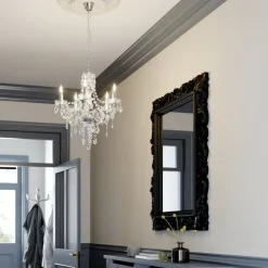 Lindby kroonluchter Merida, chroom, metaal, 5-lamps, Ø 52 cm