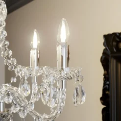 Lindby kroonluchter Merida, chroom, metaal, 5-lamps, Ø 52 cm