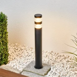 Lindby Lanea LED tuinpadverlichting, 60 cm, zwart, roestvrij staal, IP44