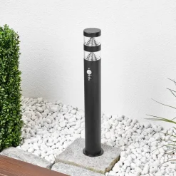 Lindby Lanea LED tuinpadverlichting, 60 cm, zwart, sensor, IP44