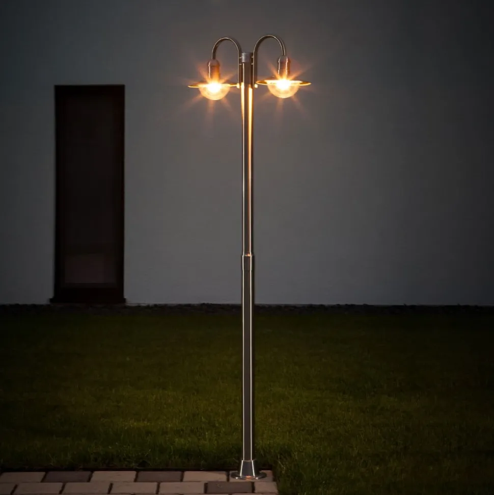 Lindby lantaarnpaal Damion, 200 cm, 2-lamps, E27, IP44