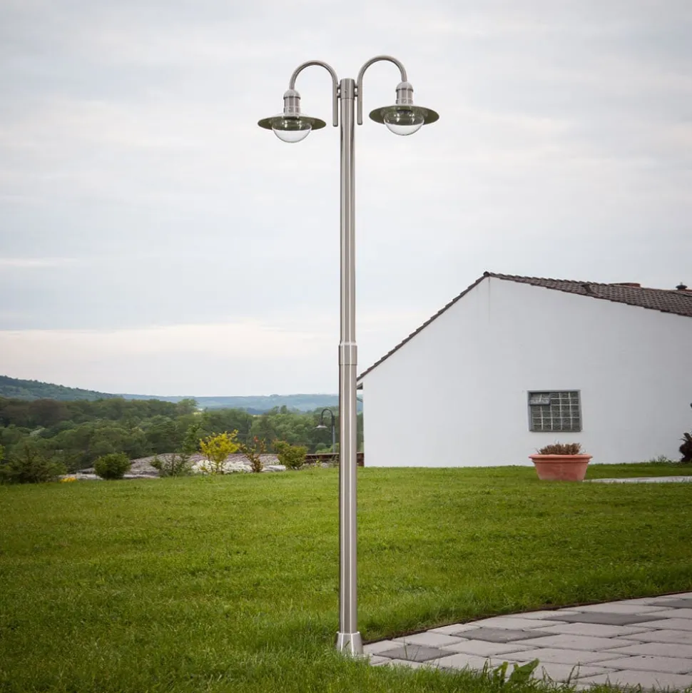 Lindby lantaarnpaal Damion, 200 cm, 2-lamps, E27, IP44