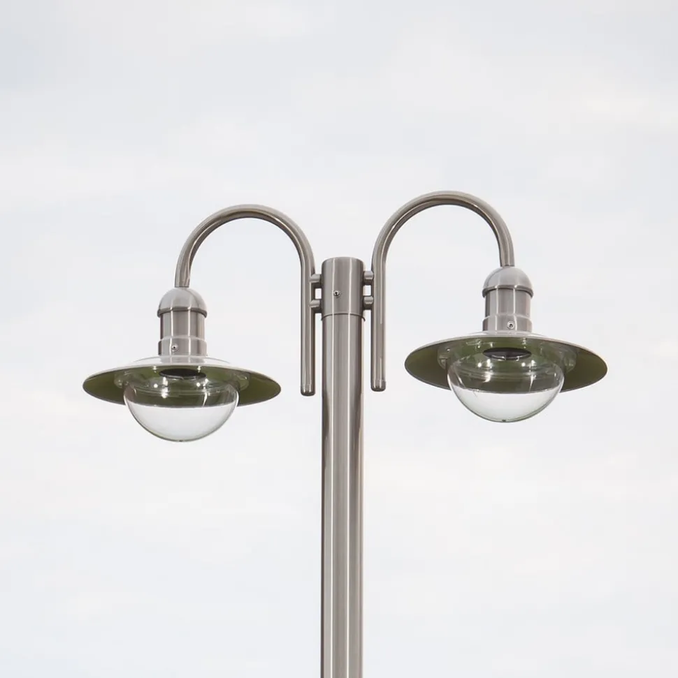 Lindby lantaarnpaal Damion, 200 cm, 2-lamps, E27, IP44