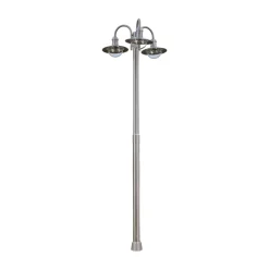 Lindby lantaarnpaal Damion, 200 cm, 3-lamps, E27, IP44