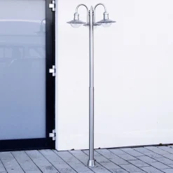 Lindby lantaarnpaal Damion, 200 cm, 3-lamps, E27, IP44