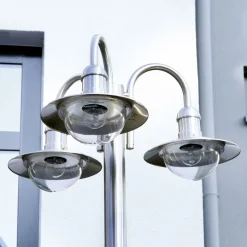 Lindby lantaarnpaal Damion, 200 cm, 3-lamps, E27, IP44