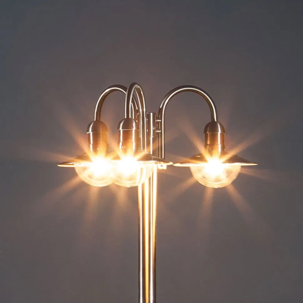 Lindby lantaarnpaal Damion, 200 cm, 3-lamps, E27, IP44