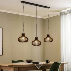 Lindby Lawenta hanglamp met houten kappen