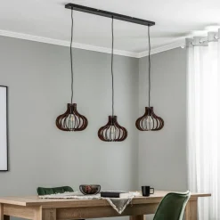 Lindby Lawenta hanglamp met houten kappen